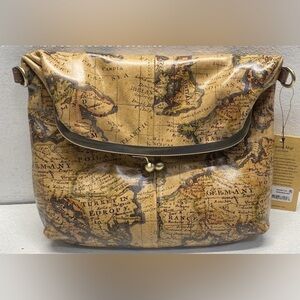 Patricia Nash Barsby Kiss Lock Leather Crossbody NWT